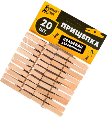 Прищепки Домашний Сундук Деревянная усиленная ДС-143 (20шт)