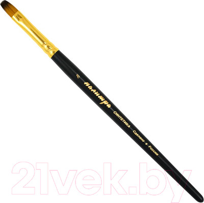 Кисть для рисования ПАЛИТРА Синтетика овальная 8 / пЖS3-08,05Ж