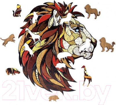 Пазл EWA Лев (M, деревянная упаковка)