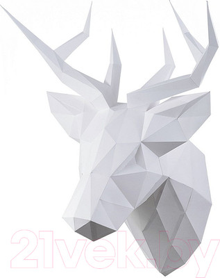 Объемная модель Paperraz Олень Петрович / PP-1OLP-WHT (белый) (белый)