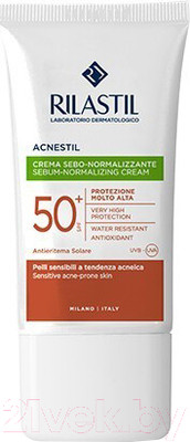 Крем для лица Rilastil Acnestil Себо-нормализующий для кожи склонной к акне SPF 50+ (40мл)