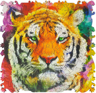 Пазл Нескучные игры Тигр. Фигурный деревянный пазл / 8389