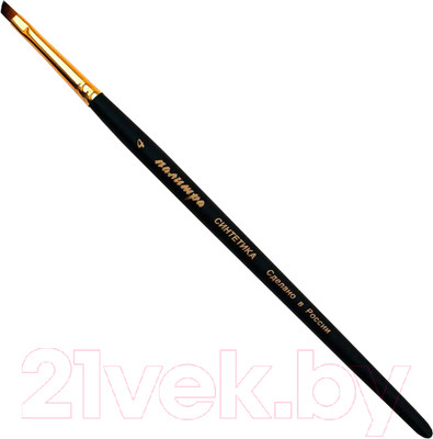 Кисть для рисования ПАЛИТРА Синтетика скошенная 4 / пЖS6-04.05Ж