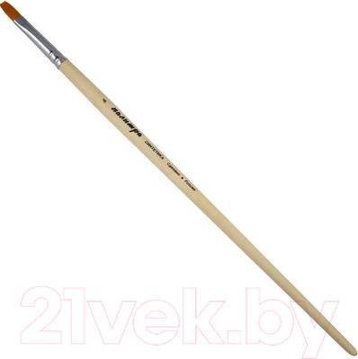 Кисть для рисования ПАЛИТРА Синтетика плоская 8 / пЖС2-08.02Б