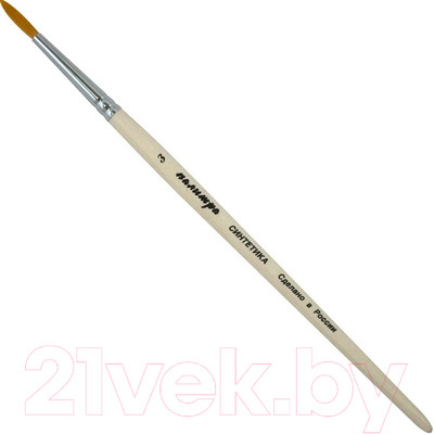 Кисть для рисования ПАЛИТРА Синтетика круглая 3 / пЖС1-03.00Б