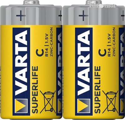 Комплект батареек Varta Superlife Baby 2C R14P 02014101302 (2шт)