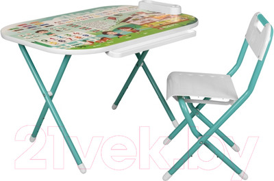 Комплект мебели с детским столом Дэми Дошколенок Английский (бирюзовый)