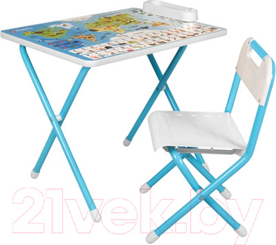 Комплект мебели с детским столом Дэми Живая планета (голубой)