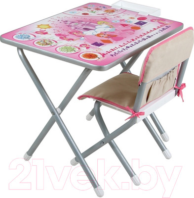Комплект мебели с детским столом Дэми Принцессы (серебристый)
