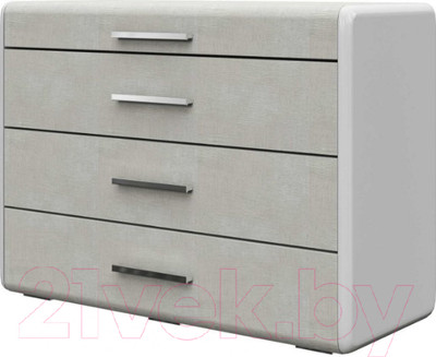 Комод Bravo Мебель Вива 4 ящ (белый глянец/платина/белый)