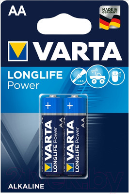 Комплект батареек Varta Longlife Power 2 AA 1.5V LR6 / 04906113412 (2шт)