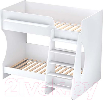 Двухъярусная кровать детская Polini Kids Dream 1500 / 0002425.9 (белый)