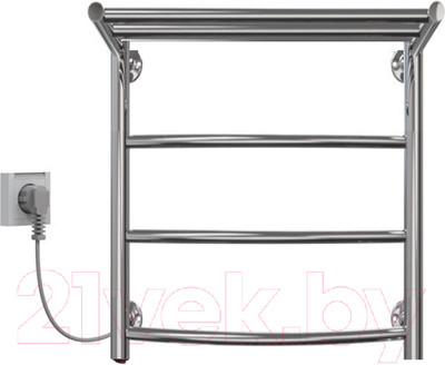 Полотенцесушитель электрический GRANULA Классик 50x60 D32 с полкой (с кнопкой слева)