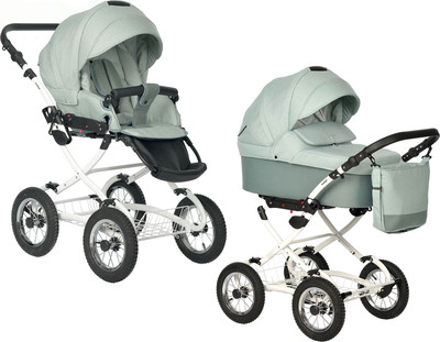 Детская универсальная коляска INDIGO Barbara Classic 2 в 1 (Ba 02, шалфей)