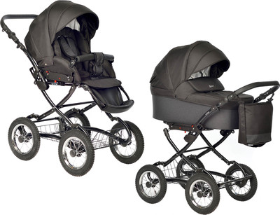 Детская универсальная коляска INDIGO Barbara Classic 2 в 1 (Ba 06, черный)