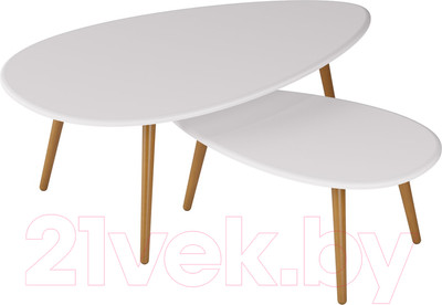 Комплект журнальных столиков Калифорния мебель Твинс (белый)
