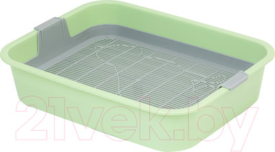 Туалет-лоток Альтернатива Барсик / М6932 (с сеткой, зеленый)