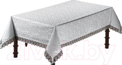 Скатерть DO&CO c гипюром 160x220 / 8082 (белый)