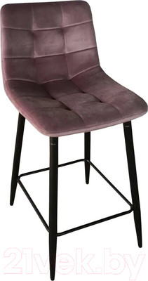 Стул барный AksHome Mia (пыльная роза велюр HLR25/черный)
