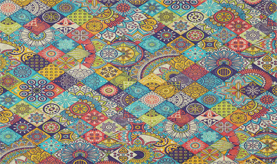 Коврик грязезащитный JoyArty Лоскуты арнамента / door_37433