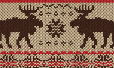 Коврик грязезащитный JoyArty Вышивка с оленями / door_78634