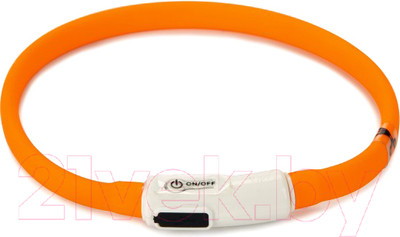 Ошейник Beeztees 749881 (силиконовый, с подсветкой, оранжевый)