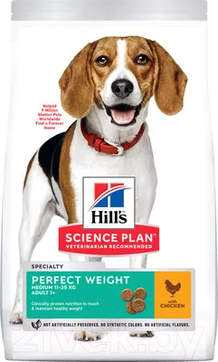 Сухой корм для собак Hill's Science Plan Adult Medium Perfect Weight / 604297 (12кг)
