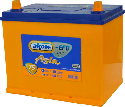 Автомобильный аккумулятор AKOM Asia 6СТ-75VL+ EFB L+ 720A (75 А/ч)
