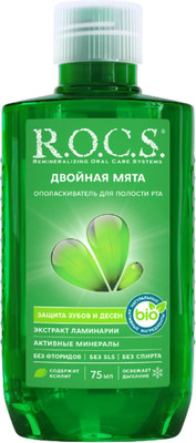 Ополаскиватель для полости рта R.O.C.S. Двойная мята (75мл)
