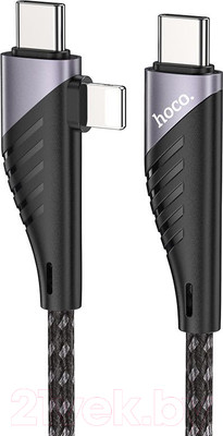 Кабель Hoco U95 Freeway PD USB-C-Type-C/8pin Lightning (1.2м, черный)
