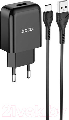 Зарядное устройство сетевое Hoco N2 + кабель AM-Type-C / 6931474728869 (черный)