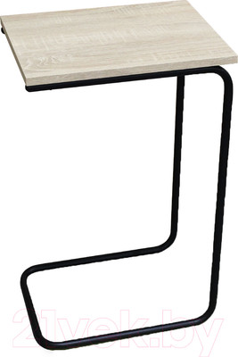 Приставной столик Sheffilton SHT-CT9 (дуб беленый/черный муар)