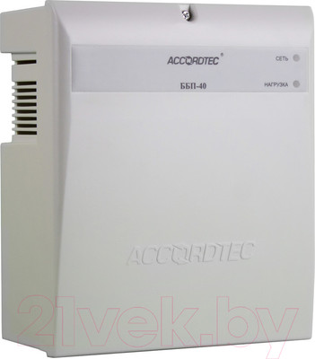 ИБП AccordTec 12В 4А / ББП-40 (пластик белый)