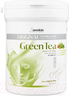 Маска для лица альгинатная Anskin Original Green Tea Modeling Mask (700мл)