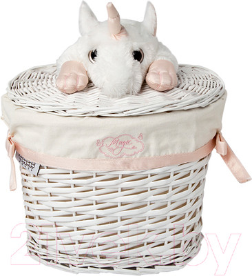 Корзина для белья Natural House Единорог 330x210x280 / EW-86 S (белый)