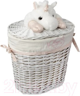 Корзина для белья No Brand Единорог 410x290x400 / EW-86 M (белый)