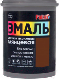 Эмаль Palizh Глянцевая (1кг, темно-коричневый)