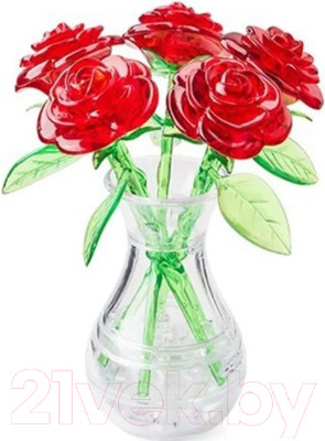 3D-пазл Crystal Puzzle Букет в вазе / 90352 (красный)