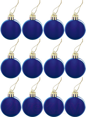 Набор шаров новогодних Золотая сказка 591122 (12шт, синий)