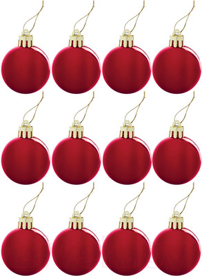 Набор шаров новогодних Золотая сказка 591123 (12шт, красный)
