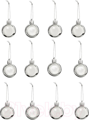 Набор шаров новогодних Золотая сказка 591125 (12шт, серебристый)