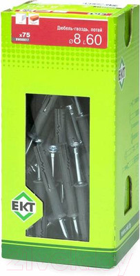 Дюбель-гвоздь ЕКТ Потайной 8x60 / BW000017 (75шт, полипропилен)