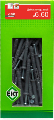 Дюбель-гвоздь ЕКТ Потайной 6x60 / BW000008 (140шт, полипропилен)