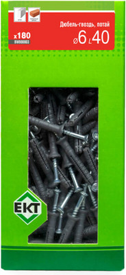 Дюбель-гвоздь ЕКТ Потайной 6x40 / BW000003 (180шт, полипропилен)
