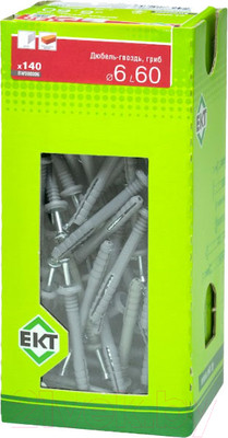 Дюбель-гвоздь ЕКТ Грибовидный 6x60 / BW000006 (140шт, полипропилен)