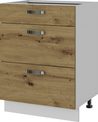 Шкаф-стол кухонный Anrex Alesia 3S/60-F1 (серый/дуб онтарио)