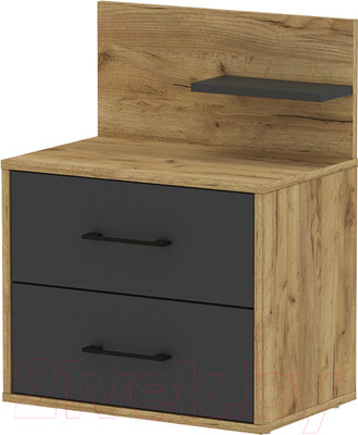 Прикроватная тумба Интерлиния Loft LT-Т55 (дуб золотой/антрацит)