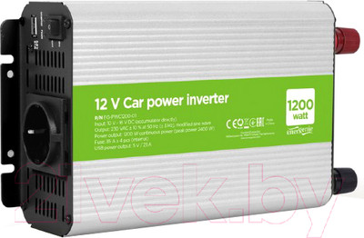 Автомобильный инвертор Gembird EG-PWC1200-01
