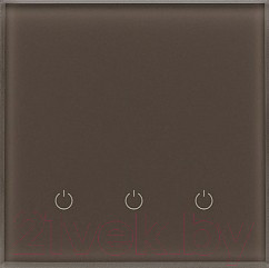 Выключатель DeLUMO Senso 7013 трехканальный сенсорный (натуральный коричневый)