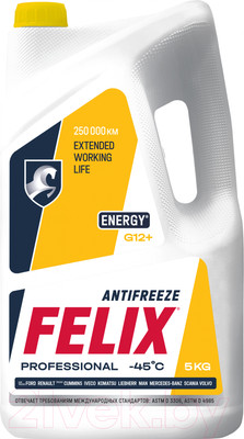 Антифриз FELIX Energy G12+ до -45°С / 430206027 (5кг, желтый)